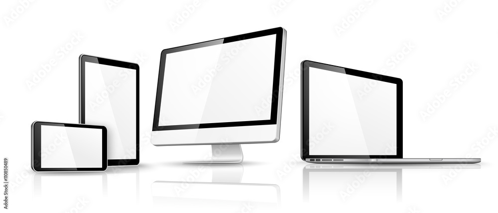 Wall mural modern device isolated. vector