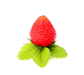 Isolated strawberries vertically.