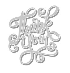 thank you handwritten lettering inscription vector 