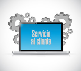Customer service laptop sign in Spanish