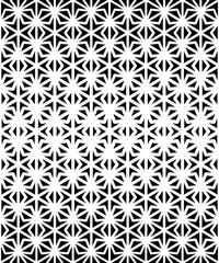 Vector seamless texture. Monochrome linear grid with stars. Modern stylish graphic design.
