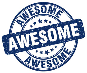 awesome blue grunge round vintage rubber stamp