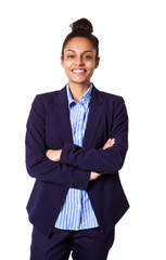 Portrait of happy young businesswoman