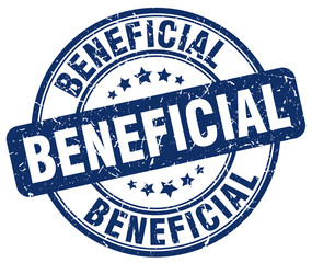 beneficial blue grunge round vintage rubber stamp