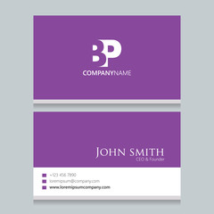 Fototapeta premium BP Logo | Business Card | Vector Graphic Branding Letter Element | White Background Abstract Design Colorful Object