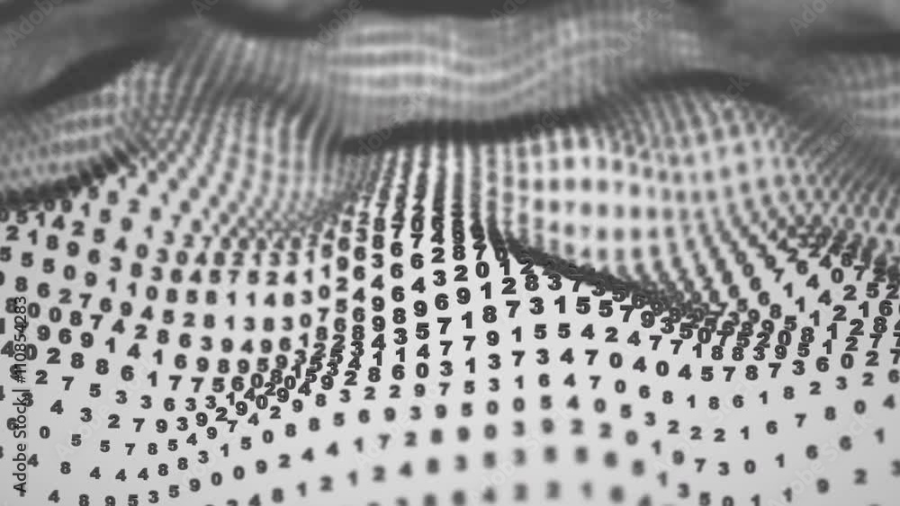 Poster digital waves. seamless loop abstract animation. 4k (4096x2304)