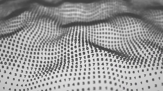Digital waves. Seamless loop abstract animation. 4k (4096x2304)
