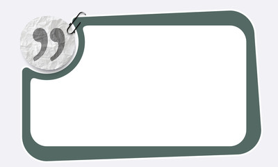 Frame and crumpled slip of paper and quotation mark