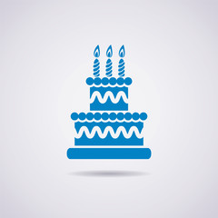 vector big birthday cake icon