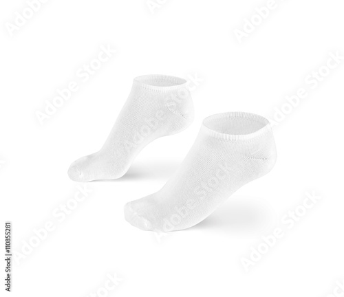 Download "Blank white short socks design mockup, isolated, clipping ...