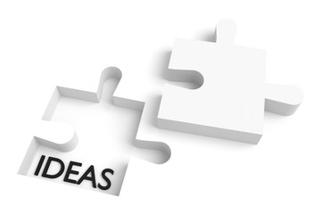 Missing puzzle piece, ideas, white