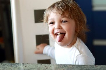 girl showing her tongue