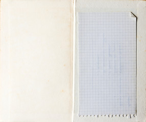 Blank book opened to the last page.