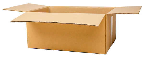 Open brown cardboard box