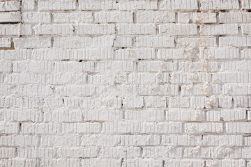 Wall made of white bricks. Texture, background
