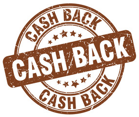 cash back brown grunge round vintage rubber stamp