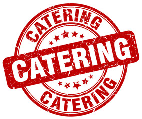 catering red grunge round vintage rubber stamp