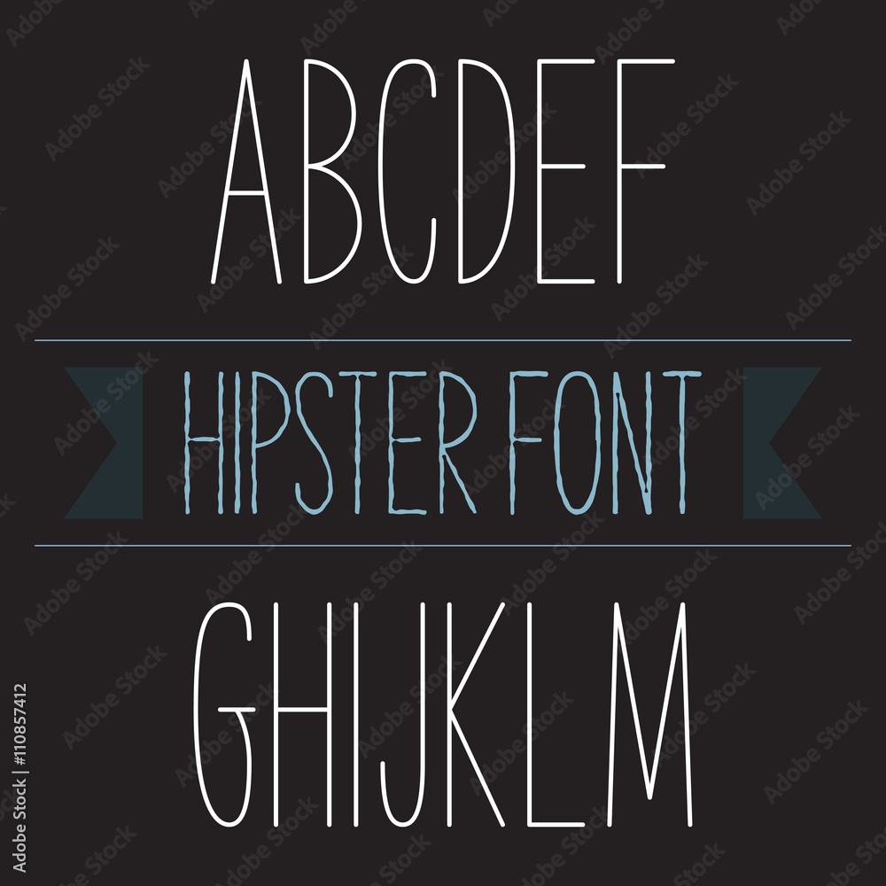 Poster modern minimal hipster font alphabet set a to m regular