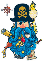 Pirate Portrait / Portrait of cartoon pirate with big beard. 