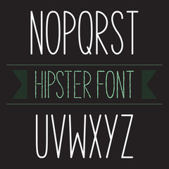 Modern minimal hipster font alphabet set N to Z Bold