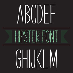 Modern minimal hipster font alphabet set A to M Bold