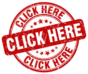 click here red grunge round vintage rubber stamp