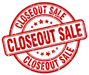 closeout sale red grunge round vintage rubber stamp