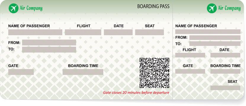 Vector pattern of a boarding pass