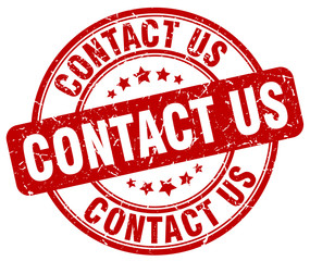 contact us red grunge round vintage rubber stamp