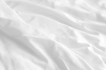 Fotobehang white wrinkle bed sheets © Win Nondakowit