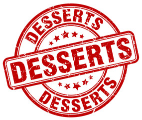 desserts red grunge round vintage rubber stamp
