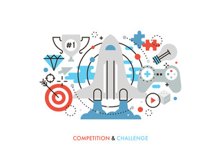 Competition and Challenge Monoflat Illustration