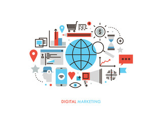 Digital Marketing Monoflat Illustration