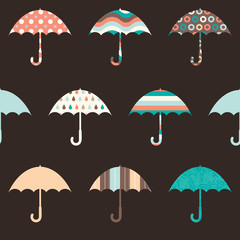 Fototapeta premium Pretty Umbrellas Cute Colorful Childish Seamless Pattern