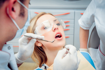 Young woman at the dentist