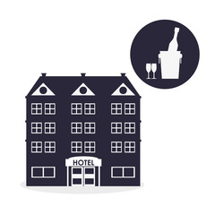 Hotel design. travel icon. Isolated and flat illustration