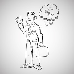 Businessman design. sketch icon. Isolated and flat illustration