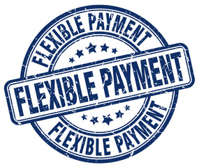 flexible payment blue grunge round vintage rubber stamp