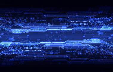 Abstract blue digital communication technology background.