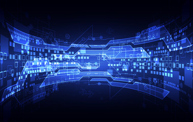 Abstract blue digital communication technology background.