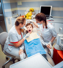 Little boy in dental office