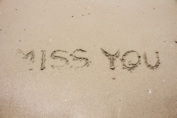 miss you on sand, picture concept and idea