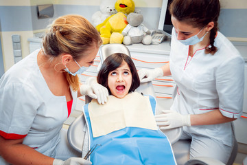 Little girl in dental office
