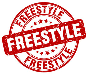 freestyle red grunge round vintage rubber stamp