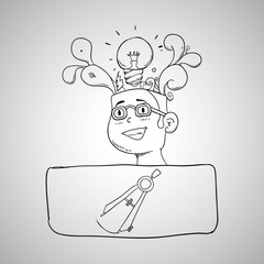 sketch icon. creative concept.  Flat illiustration