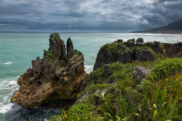 Pancake rocks near Punakaiki