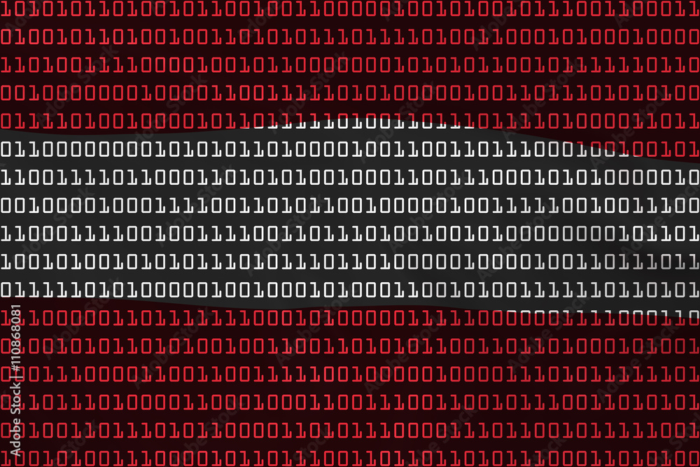 Poster austrian technology concept - flag of austria in binary code - 3d illustration