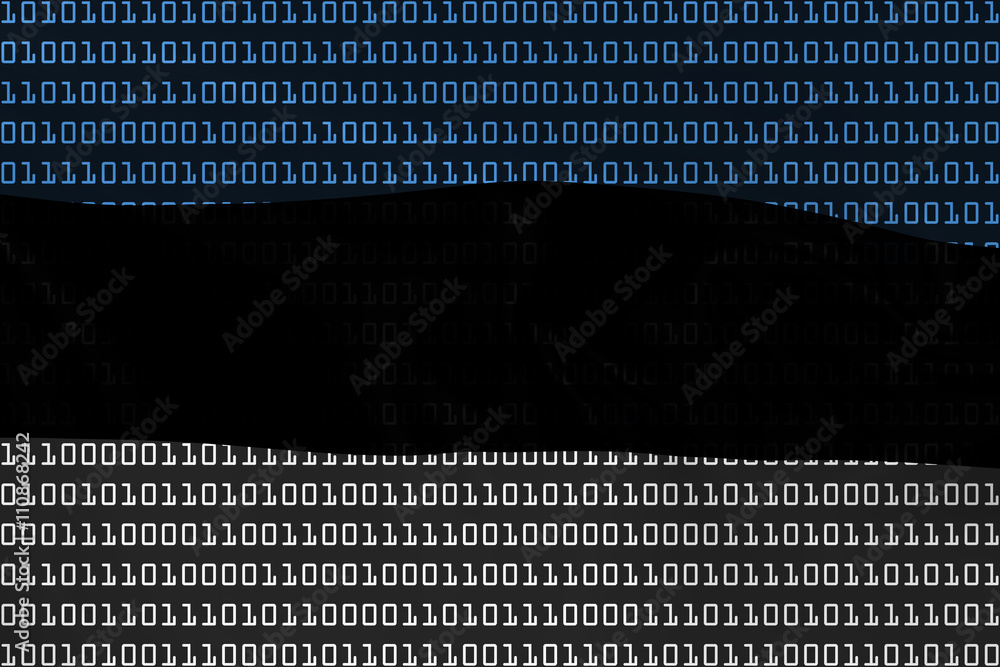 Poster estonian technology concept - flag of estonia in binary code - 3d illustration