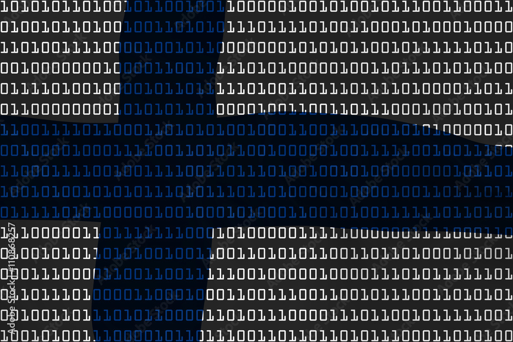 Poster finnish technology concept - flag of finland in binary code - 3d illustration