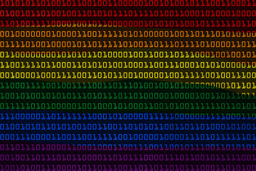 Gay Pride Flag in Binary Code - 3D Illustration